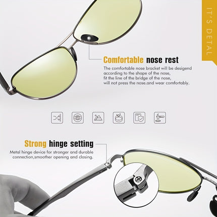 Photochromic Sunglasses-Polarized Sunglasses-UV Protection Sunglasses for Women-Day Night Sunglasses