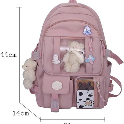 Cute and Fashionable Girls Backpack: Large Capacity Bag - Blue