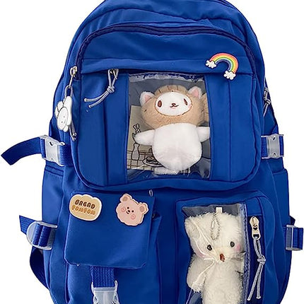 Cute and Fashionable Girls Backpack: Large Capacity Bag - Blue