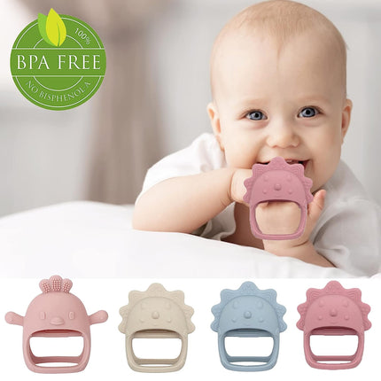 Silicone Teether Mitten – A 3D Baby Teething Toy for Gum Massage and Sucking Needs Prevention- Pink
