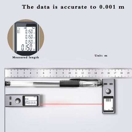 50m Digital Mini Laser Measure Aluminum Build Tape Rangefinder with USB Charging