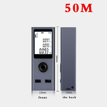 50m Digital Mini Laser Measure Aluminum Build Tape Rangefinder with USB Charging