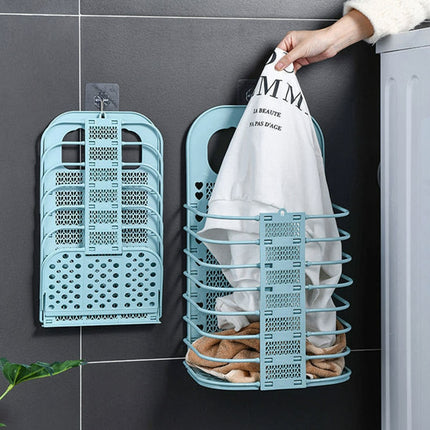 Maxbell Laundry Storage Basket - Wall-Mounted, Large Capacity, Foldable Organizer Hamper