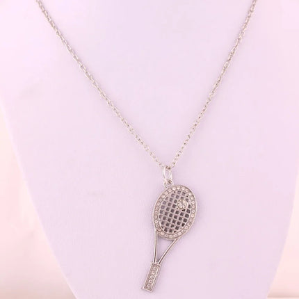 Maxbell Tennis Racket Pendant Necklace - Serve Up Style and Elegance with Every Outfit