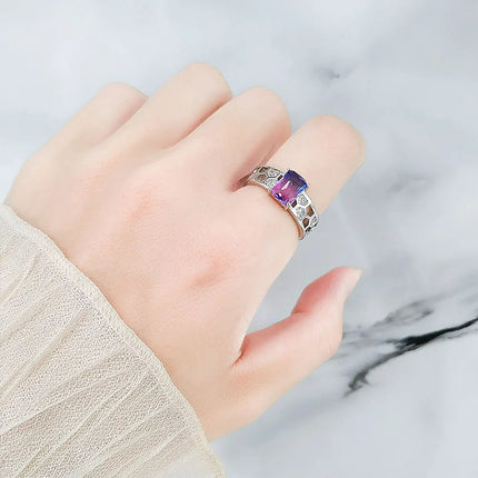 Maxbell Korean Style Silver Cloth Bow Ring: Elegant Gradient Zircon, Cold Style Open Ring for Women