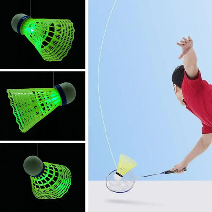 Badminton Self-Practice Kit with 3 Light Shuttles