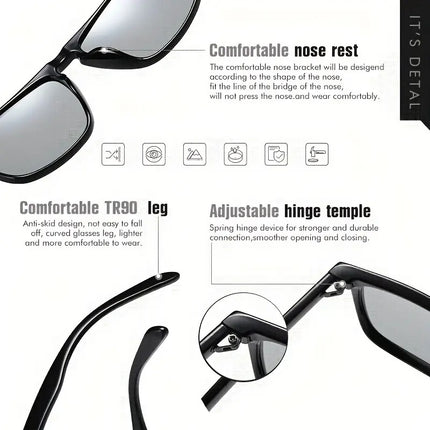 Photochromic Sunglasses-Day Night Sunglasses--Polarized Sunglasses-UV Protection Sunglasses for Driving