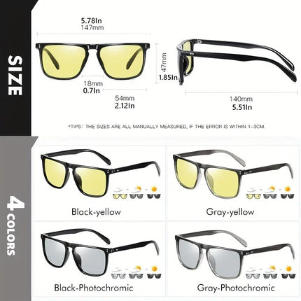 Photochromic Sunglasses-Day Night Sunglasses--Polarized Sunglasses-UV Protection Sunglasses for Driving 