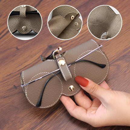 Creative Sunglasses Case | PU Leather Glasses Cover | Sunglasses Clip Organizer | Wrist Strap Case for Glasses-Black