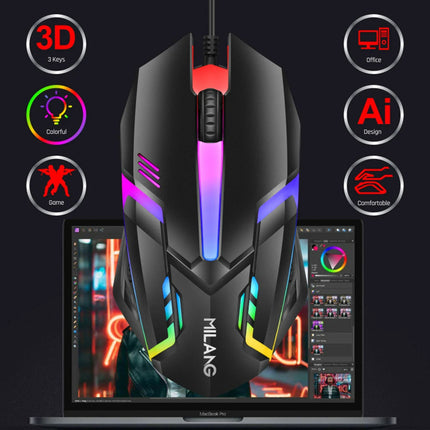 Maxbell Mouse: Colorful Luminous USB Wired Mouse for Gaming and Office Use