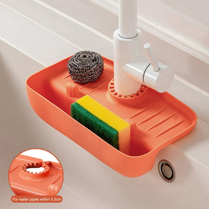 Splash-Proof Kitchen Faucet Draining Rack: Non-Slip Countertop Mat for Sponge Storage