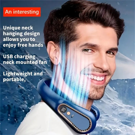 Portable Neck Fan::USB Cooler Fan::Bladeless Neck Fan::usb rechargeable fan