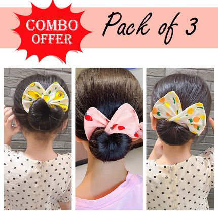Maxbell Cartoon Fruits Pack of 3 Hair Bands: Colorful Hair Accessories for Girls - Stylish & Fun