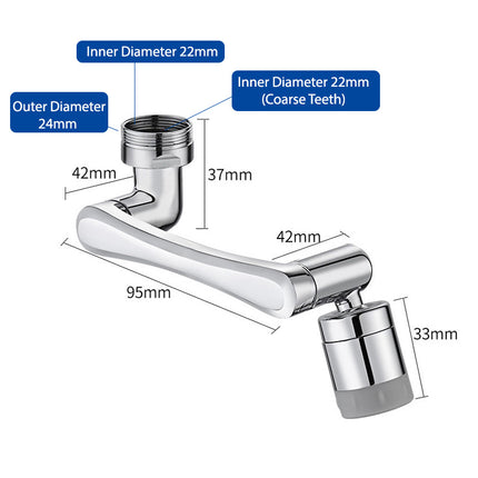 Dimension of 360 degree rotating Kitchen Faucet 