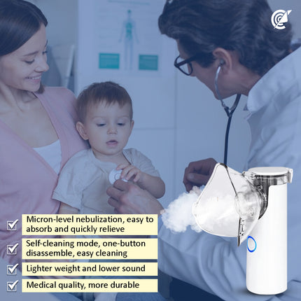 Portable Mesh Nebulizer for Kids and Adults: Battery Operated Travel Friendly Handheld