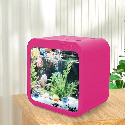 Modern Mini Fish Tank With LED Light for Home and Office- (Color May Vary)