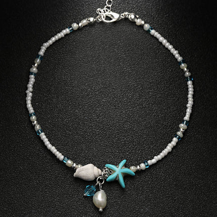 Maxbell Blue Starfish Ankle Bracelet - Stylish Beach Jewelry for a Splash of Elegance