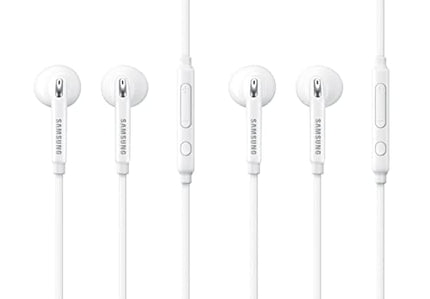 Buy SAMSUNG (2 Pack) OEM Wired 3.5mm White Headset with Microphone, Volume Control, and Call Answer in India.