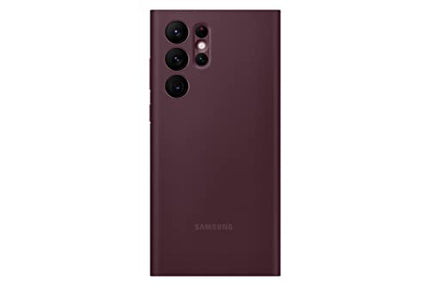 Samsung Galaxy S22 Ultra S-View Flip Cover, Protective Phone Case, Tap Control, Cutting Edge Design, US Version, Burgundy, (EF-ZS908CEEGUS) in India