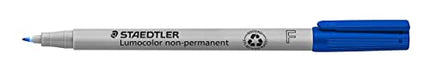 Buy STAEDTLER Lumograph Non-Permanent Wet Erase Marker Pens, Fine Tip Refillable Colored Marker, Blue, 315-3 India