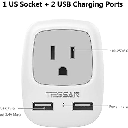Buy European Travel Plug Adapter with 2 USB, Type C Outlet Adaptor in India.
