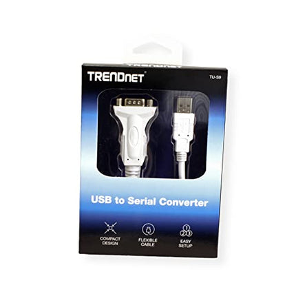TRENDnet USB to Serial 9-Pin Converter Cable, Connect a RS-232 Serial Device to a USB 2.0 Port, Supports Windows & Mac, USB 1.1, USB 2.0, USB 3.0, 21 Inch Cable Length, Plug & Play, White, TU-S9 in India