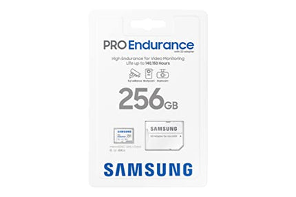 SAMSUNG PRO Endurance 256GB MicroSDXC Memory Card with Adapter for Dash Cam, Body Cam, and security camera – Class 10, U3, V30 (?MB-MJ256KA/AM)