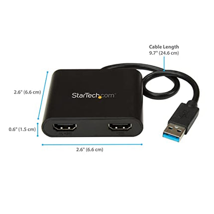 Buy StarTech.com USB 3.0 to Dual HDMI Adapter - 4K & 1080p - External Graphics Card - USB-A to Dual in India