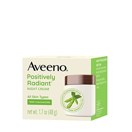 Aveeno Positively Radiant Intensive Moisturizing Face & Neck Night Cream for Tone & Texture, Total Soy Complex & Vitamin B3, Oil-Free, & Hypoallergenic, 1.7 oz in India