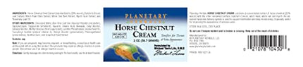 Planetary Herbals Horse Chestnut Cream - Tonifier for Tissues and Vein Appearance - 2 oz