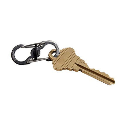 Nite Ize S-Biner MicroLock, Locking Key Holder, Stainless-Steel 2-Pack