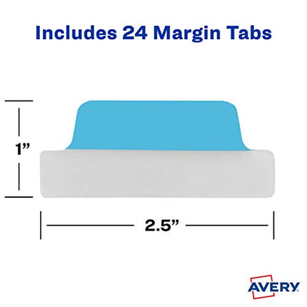 Buy Avery Margin Ultra Tabs, 2.5" x 1", 2-Side Writable, Assorted Colors, 24 Repositionable Page Tabs (74768) India