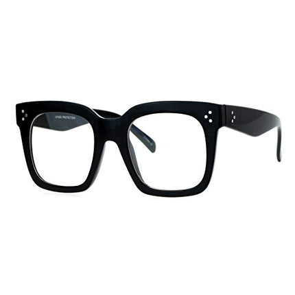 Buy Super Oversized Clear Lens Glasses Thick Square Frame Fashion Eyeglasses Black in India India