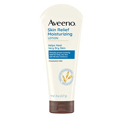 Aveeno Skin Relief 24-Hour Moisturizing Lotion for Sensitive Skin with Natural Shea Butter & Triple Oat Complex, Unscented Therapeutic Lotion for Extra Dry, Itchy Skin, 8 fl. oz in India