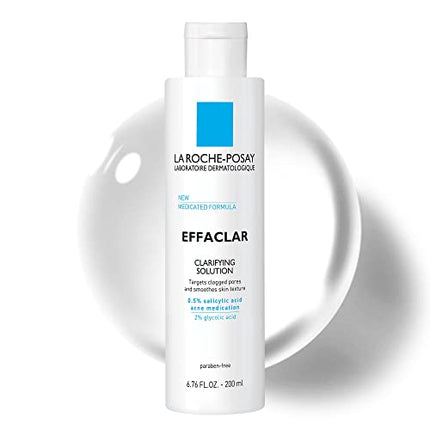 La Roche-Posay Effaclar Clarifying Solution Acne Toner with Salicylic Acid and Glycolic Acid, Gentle Exfoliant to Unclog Pores and Remove Dead Skin Cells , 6.76 Fl Oz (Pack of 1) in India