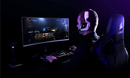 Corsair VOID RGB ELITE Wireless Gaming Headset - 7.1 Surround Sound - Discord Certified - iCUE Compatible - PC, Mac, PS5, PS4 - White
