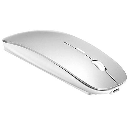 Rechargeable Bluetooth Mouse for MacBook pro/MacBook air/iPad, Wireless Mouse for Laptop/Notebook/pc/iPad/Chromebook (BT/BT Silver)