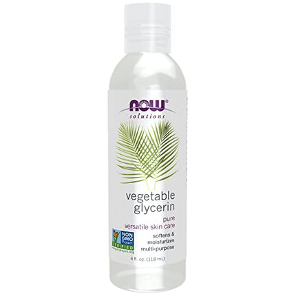 NOW Solutions, Vegetable Glycerin, 100% Pure, Versatile Skin Care, Softening and Moisturizing, 4-Ounce