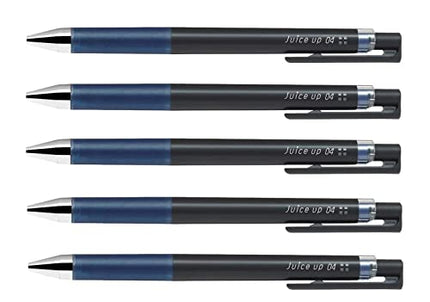 Pilot juice up 04 Retractable Gel Ink Pen, Ultra Fine Point 0.4mm, Navy Blue Black Ink, Value Set of 5