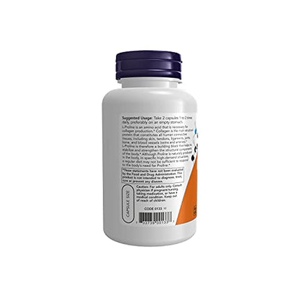 Buy Now Foods, L-Proline, 500 mg, 120 Vcaps India