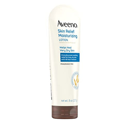Aveeno Skin Relief 24-Hour Moisturizing Lotion for Sensitive Skin with Natural Shea Butter & Triple Oat Complex, Unscented Therapeutic Lotion for Extra Dry, Itchy Skin, 8 fl. oz in India