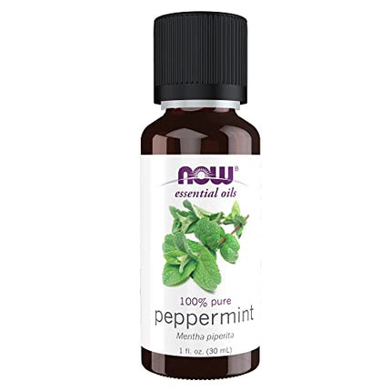 NOW Essential Oils, Peppermint Oil, Invigorating Aromatherapy Scent, Steam Distilled, 100% Pure, Vegan, Child Resistant Cap, 1-Ounce