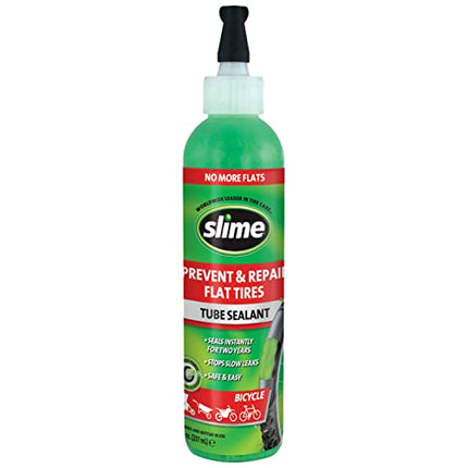 Slime 10003 Bike Tube Puncture Repair Sealant, Prevent and Repair, suitable for all Bicycles, Non-Toxic, Eco-Friendly, 8oz bottle