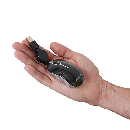 Verbatim Wired Optical Computer Mini USB-A Mouse - Plug & Play Corded Travel Mouse – Black 98113 in India