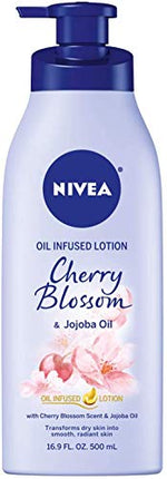 NIVEA Oil Infused Body Lotion, Cherry Blossom Lotion with Jojoba Oil, Moisturizing Body Lotion for Dry Skin, 16.9 Fl Oz Pump Bottle in India