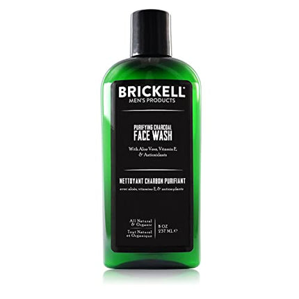 Brickell Men's Purifying Charcoal Face Wash for Men, Natural and Organic Daily Facial Cleanser, 8 Ounce, Scented in India