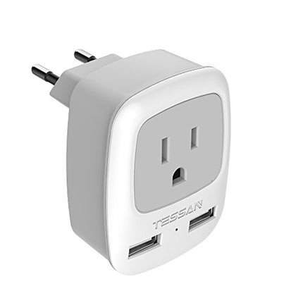 Buy European Travel Plug Adapter with 2 USB, Type C Outlet Adaptor in India.