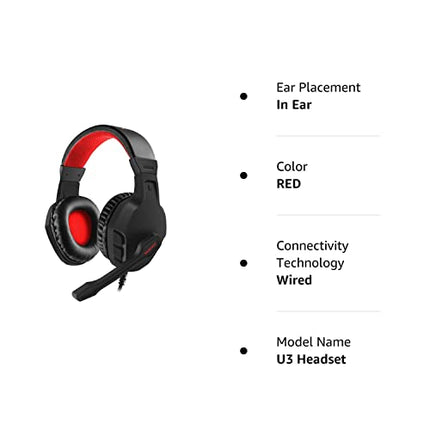 NUBWO U3 3.5mm Gaming Headset for PC, PS4, PS5, Laptop, Xbox One, Mac, iPad, Switch/ Computer Game , Over Ear Flexible Microphone Volume Control with Mic