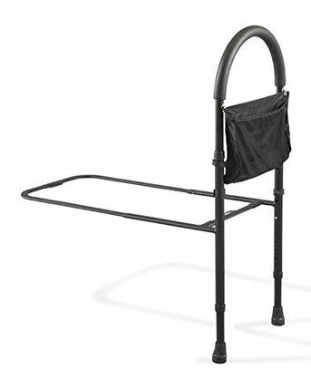 Medline Bed Assist Bar with Storage Pocket, Height Adjustable Bed Rail for Elderly Adults, Assistance for Getting In and Out of Bed at Home