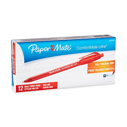 Paper Mate Retractable Ballpoint Pens, Fine Point, Red Ink, 12-Pack in India